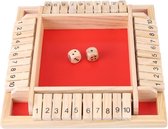 Sluit de doos - Zinaps Onbekend 4 Speler Sluit de doos Dice Game Educatief Houten Number Board Family Traditional Game Drinken Cube Toy Classic Table game voor leernummers- (WK 021