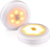 KASTVERLICHTING - ZINAPS LED-aanraaklamp, pakket van 2, dimbare kastverlichting, batterij bediend overal zelfklevend nachtlicht voor kast, muur, trappen, keuken, warm wit- (WK 02127)