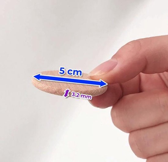 Set de 100 disques en bois (dia: 5 cm, épaisseur: 3,2 mm, hêtre)