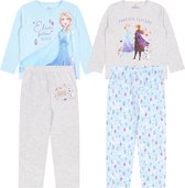 Set: 2x grijs-blauwe pyjama met lange broek ANNA EN ELSA FROZEN 4-5 jaar 110 cm