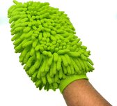 Auto Handschoen | Microvezel Schoonmaak Spons | Autospons | Washandschoen | Auto Wassen | Schoonmaakspons | 1 zijdig | Groen