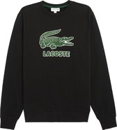 Lacoste Logoprint Fleece Trui - Mannen - Zwart