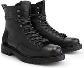 DenBroeck Lockwood St. Hoge heren veterschoenen - Gevoerde boots - Zwart Leer - Maat 45