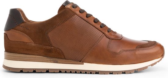 Travelin' Tamworth Herensneakers - Leren veterschoenen - Cognac Bruin Leer - Maat 41