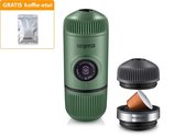 Wacaco Nanopresso Elements Nespresso set - Moss Green - Voordeelset - GRATIS Kyboka® Koffie-etui - Portable espresso maker - Nespresso cup adapter - S-Hard case - Groen - Cadeau voor hem en h