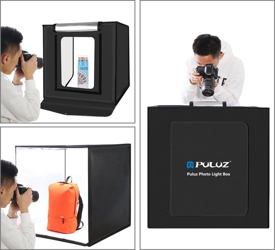 Puluz professionele fotostudio box – 50x50x50cm – LED verlichting - 6 kleuren achtergrond - Draagbaar - PULUZ