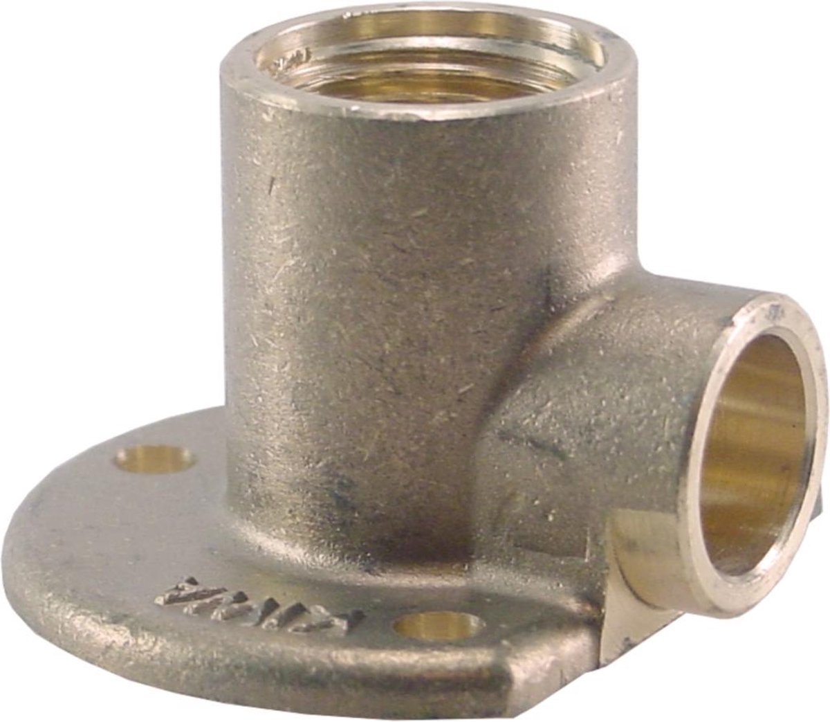 Sub messing soldeer muurplaat laag 1/2x15mm, per 5 stuks