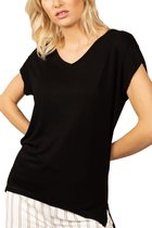 DEELUXE Effen Vloeiend T-shirt SWEET Black