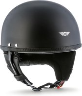 MOTO D23 braincap, Matt Zwart,  snorfietshelm, halve helm, pothelm voor scooter en motor, M, hoofdomtrek 57-58cm