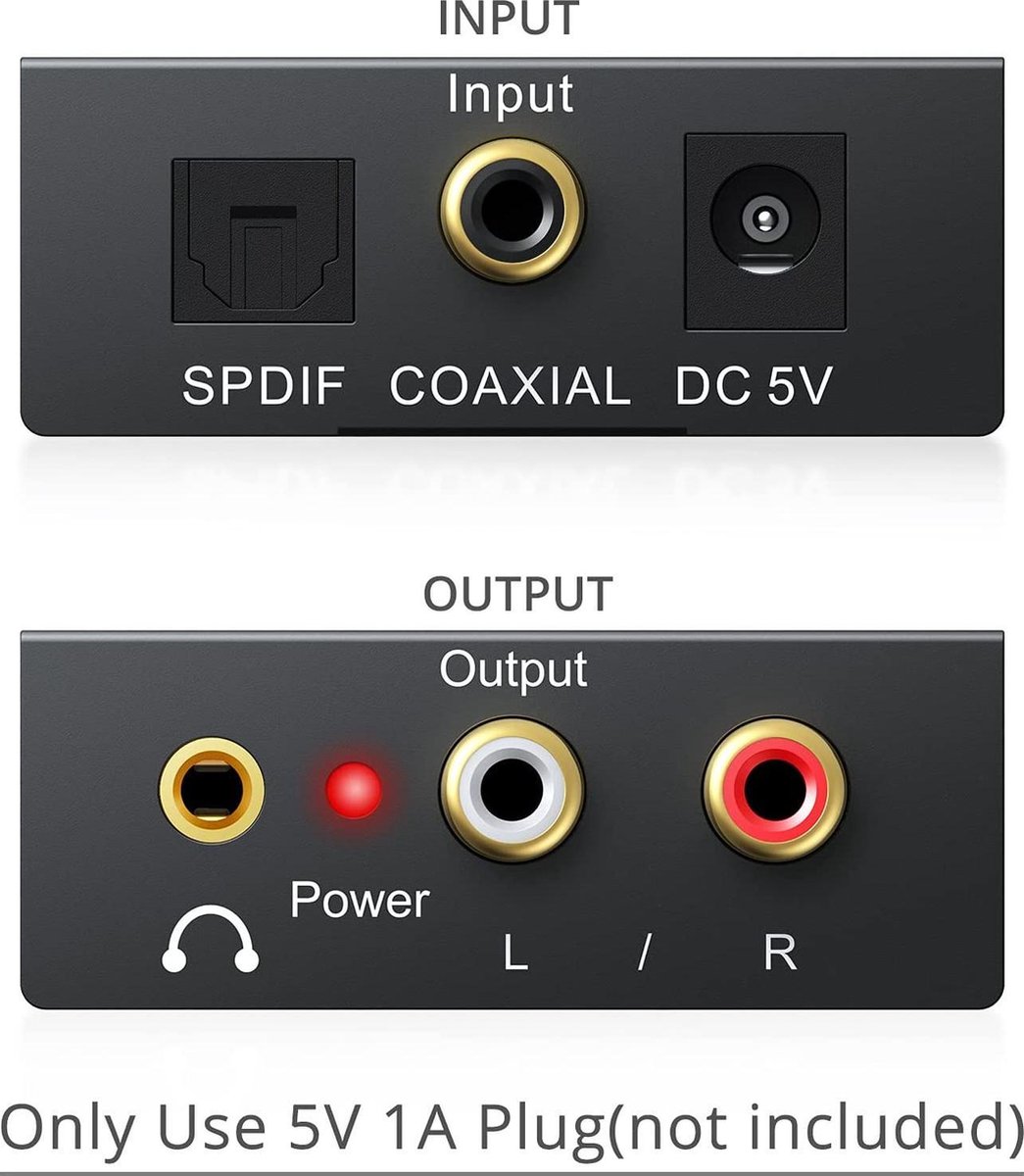 Acheter Convertisseur Audio numérique vers analogique, Jack 3.5mm, canal  optique droit gauche pour HDTV