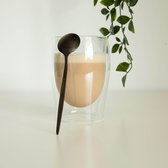 Vastelli Caffe - Luxe Koffielepels of Theelepels - Theelepeltjes in matte kleur Zwart - Ook te gebruiken als ijslepels, latte lepels en dessertlepels - Bestekset Lepels Zwart - Set van 6