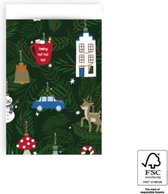 Inpakzakjes - Kerst / Christmas / Oud & Nieuw - Groen  - Traktatiezakjes - Uitdeelzakjes - Verjaardagzakjes - Feestzakjes - Inpakzakken | Papier | Traktatie - Kado - Leuk verpakt