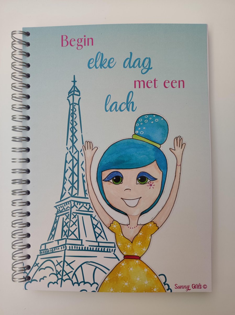 Sunny Girls Notitieboek A5 90gr 80 vel - Begin Elke Dag Met Een Lach