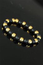 Khoshal  Armband Unisex | Fashion | Kralen | Cadeau | 1-Delig | Goud/Zwart Kleurig | Sieraden |