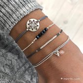 Armbandenset "Dark Grey Tones" - Mint15 - Zilver