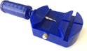 Blauwe horlogeband-verkorter met schroefdraad en pin.