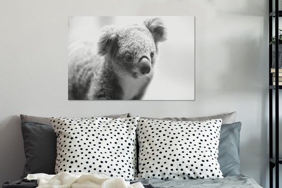 Canvas Schilderij Koala - Close up - Dier - Kinderen - Jongens - Meiden - 90x60 cm - Wanddecoratie