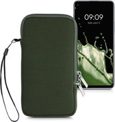 kwmobile Tasje voor smartphones XL - 6,7/6,8" - Insteekhoesje van neopreen in donkergroen - Maat: 17,2 x 8,4 cm