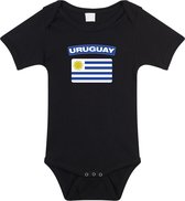 Uruguay baby rompertje met vlag zwart jongens en meisjes - Kraamcadeau - Babykleding - Uruguay landen romper 68 (4-6 maanden)