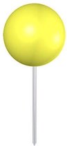 golfbal Tee marker inclusief stalen pin - Ball tee marker - geel - 6 stuks