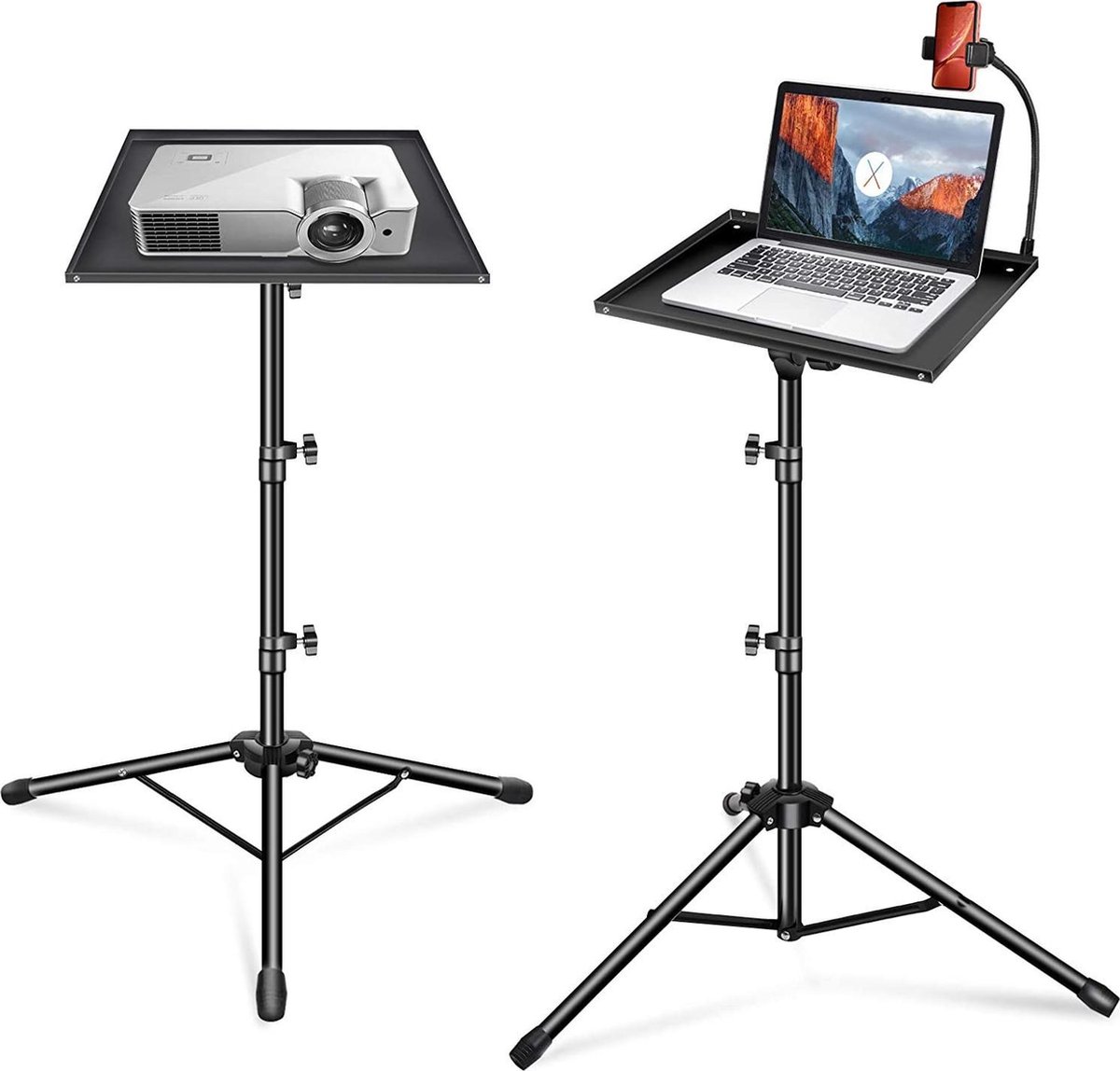 Beamer standaard - Laptop & Macbook statief - Verstelbaar tripod - stand - Geschikt voor bijna elke projector + smartphone houder