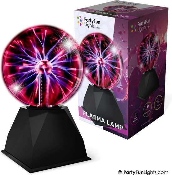 PartyFunLights - Plasma Bol Lamp - reageert op aanraking - reageert op geluid - incl. adapter