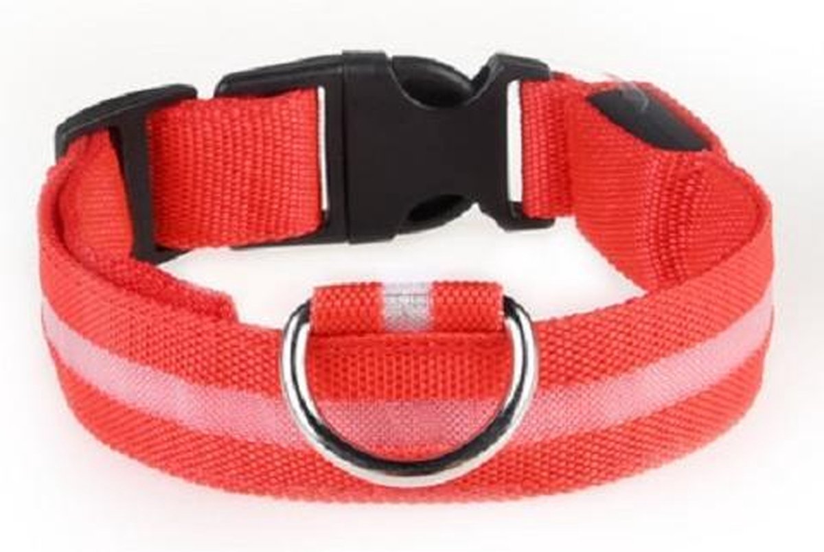 LED halsband hond large rood