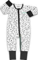 Zipster Beren - Baby Romper - Bamboe - Met 2-way ritssluiting - Maat 62-68