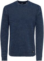 Only & Sons Trui Onswing Life Structure Wash Crew Kn 22020000 Dark Navy Mannen Maat - XS