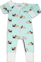 Zipster Franse Bull - Baby Romper - Bamboe - Met tweerichtingsrits - Maat 86-92