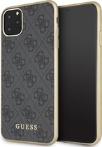 iPhone 11 Pro Max Backcase hoesje - Guess - Effen Grijs - Kunstleer