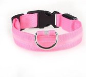 LED halsband hond / kat roze S