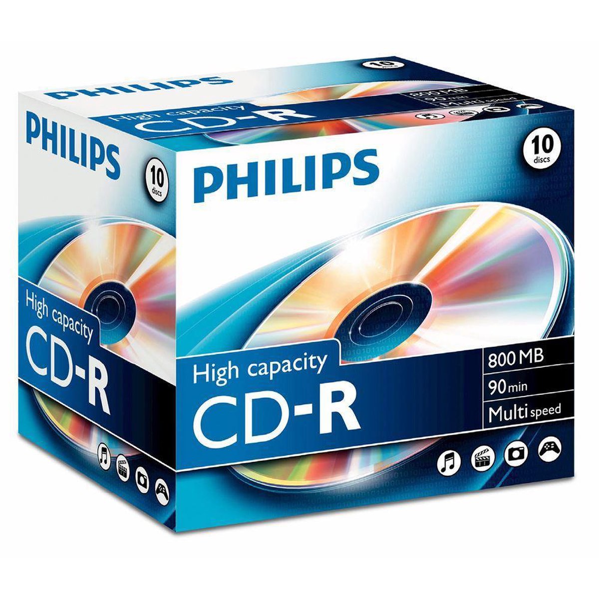 Philips CDR 800MB 10pcs jewel case carton box mutlispeed