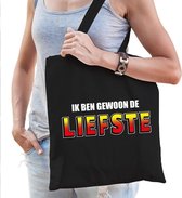 I am just crazy katoenen tas zwart - tasje / shopper voor dames