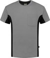 Tricorp 102002 T-Shirt Bicolor Borstzak - Grijs/Zwart - 7XL