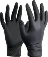 Nitrile wegwerp handschoenen - Non-sterile en poedervrij - Zwart - Maat L - 100 stuks