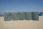 Strand Windscherm 6 meter dralon Effen Grijs met houten stokken