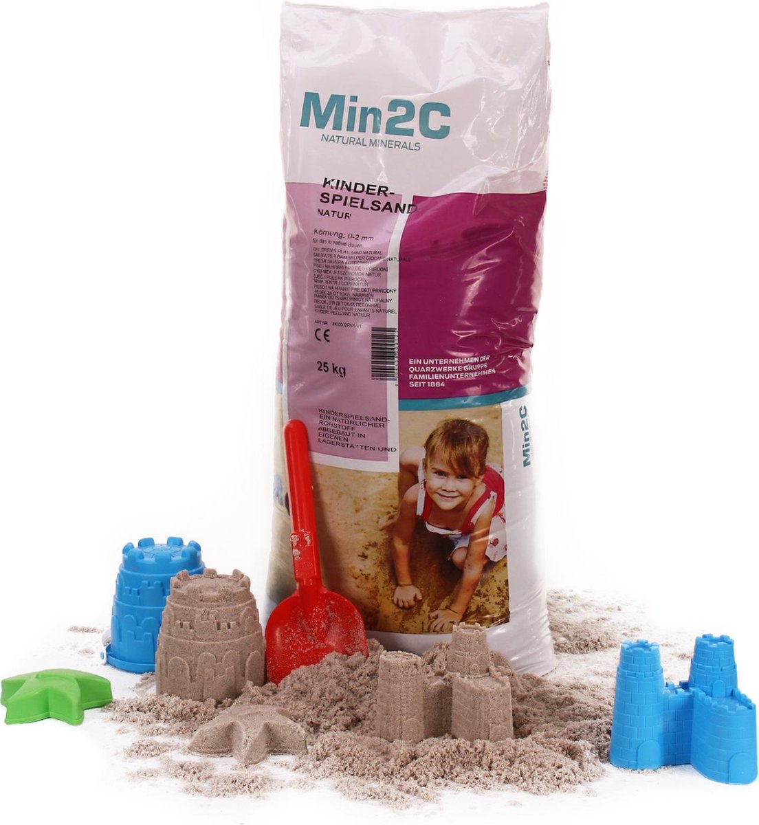 Min2C Kinderspeelzand voor zandbak en decoratie - 25 kg - zandbakzand - speelzand