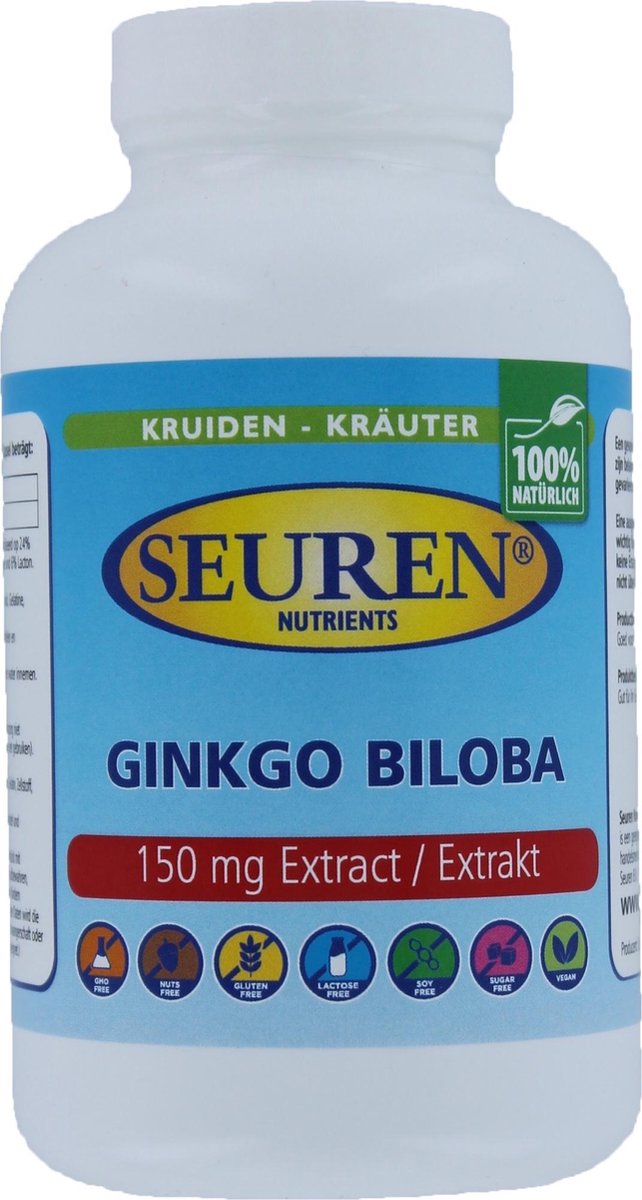 Seuren Nutrients Ginkgo Biloba Extract 150 mg 250 Capsules