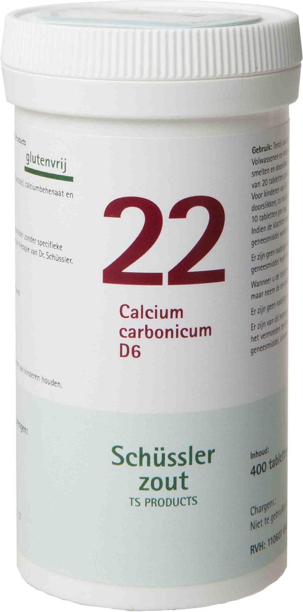 Goedkoopste Pfluger Schussler Zout nr 22 Calcium Carbonicum D6 - 1 x 400 tabletten