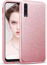 Samsung Galaxy A70S Hoesje Glitters Siliconen TPU Case licht roze - BlingBling Cover