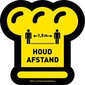 Houd afstand - bakker - 300 mm - antislip - supergrip - COVID-19 - Corona - Waarschuwings vloersticker