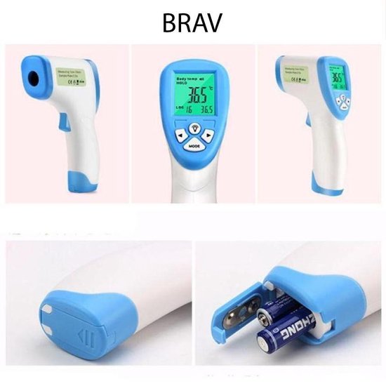 Thermomètre frontal infrarouge BRAV Professionnel sans contact (avec spray  pour les... | bol.com