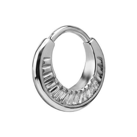 Helix Piercing Ring - Baguette Cubic Zirconia