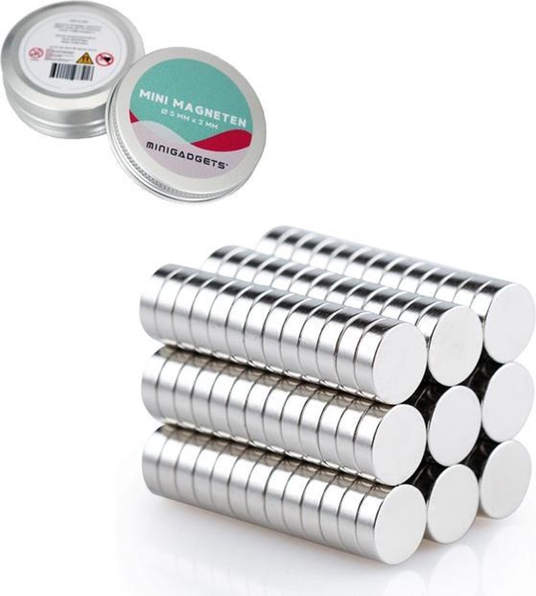 Super sterke magneten - 5 x 2 mm (50-stuks) - Rond - Neodymium - Koelkast magneten - Whiteboard magneten - Klein - Ronde - 5x2mm - Minigadgets