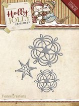 Die - Yvonne Creations - Holly Jolly - Snowflake and Star