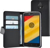 Azuri walletcase magnetic closure & cardslots - zwart - Motorola Moto C Plus