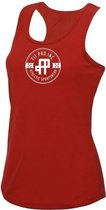 FitProWear Sporthemd Mouwloos Badge Dames - Rood - Maat XL