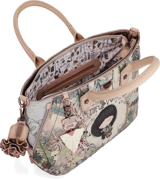 Anekke Shoppertasche für Damen große Handtasche aus Kunstleder mit 2 Griffen Reißverschluss Mediterranean Kollektion Zubehör und Accessoires für Damen Maße 40 x 29 x 16 cm, verschiedene