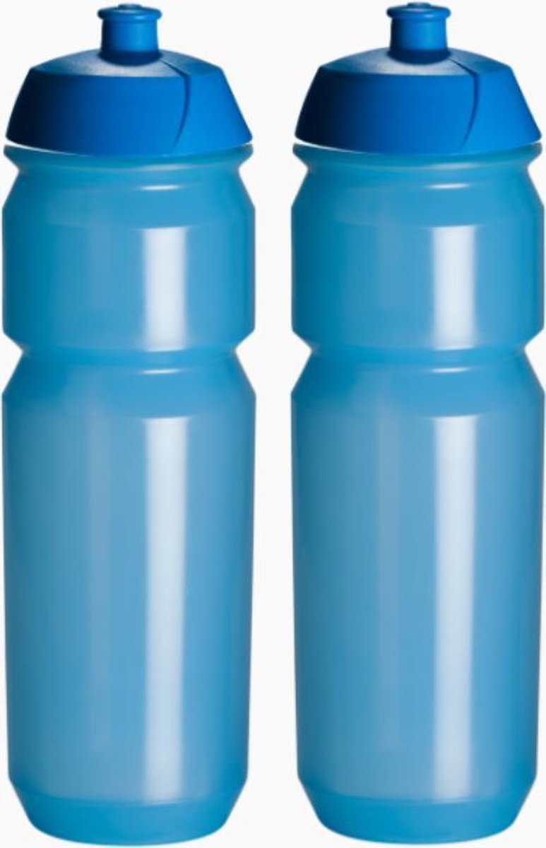2 x Tacx Shiva Bidon - 750 ml - Transparant Blauw Drinkbus - Tacx